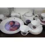 A twenty-two piece china tea set to commemorate the diamond Jubilee of His Majesty King Sobhuza II