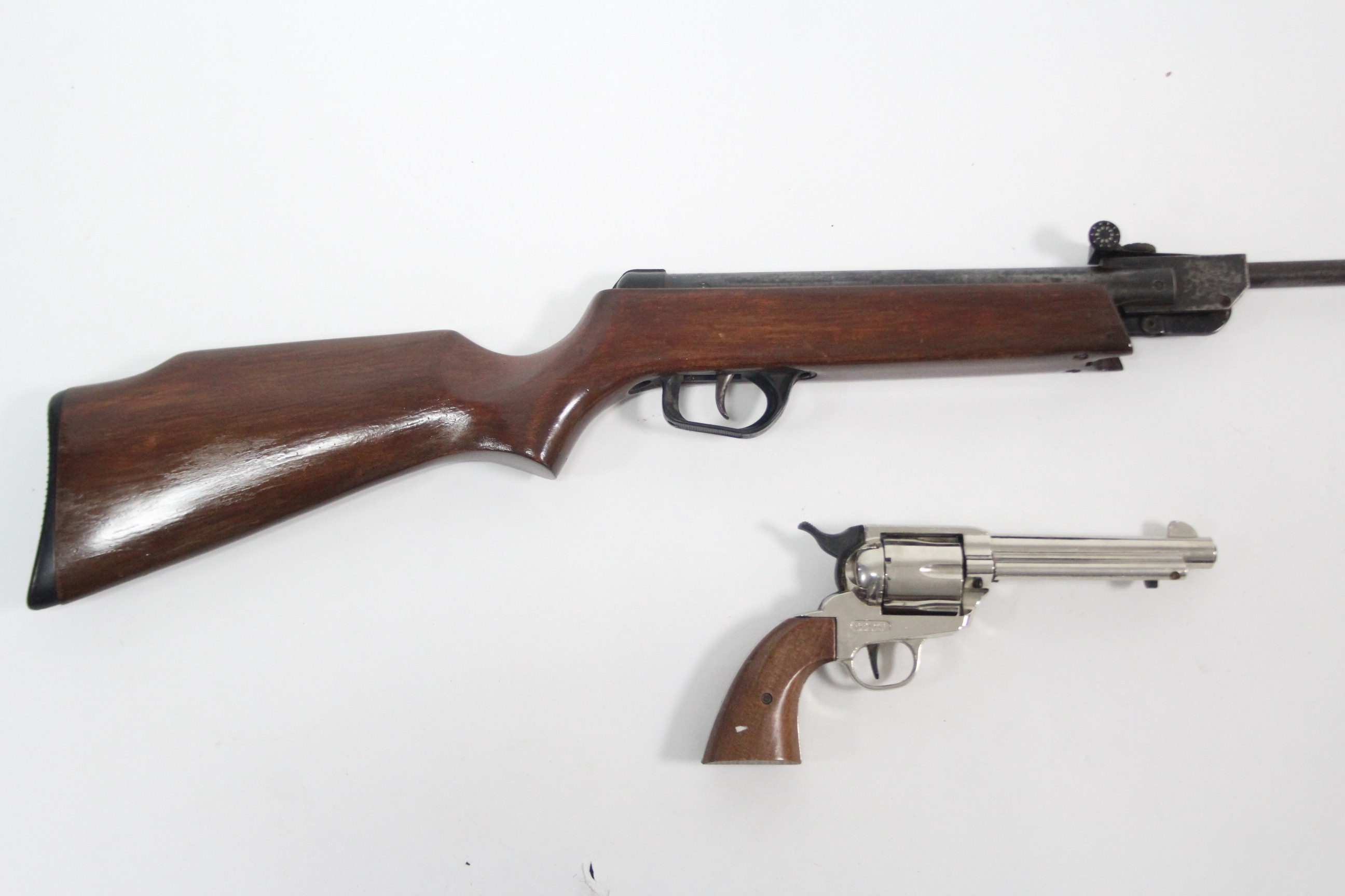 A Spanish .22 calibre air rifle; & a replica revolver. - Image 7 of 11