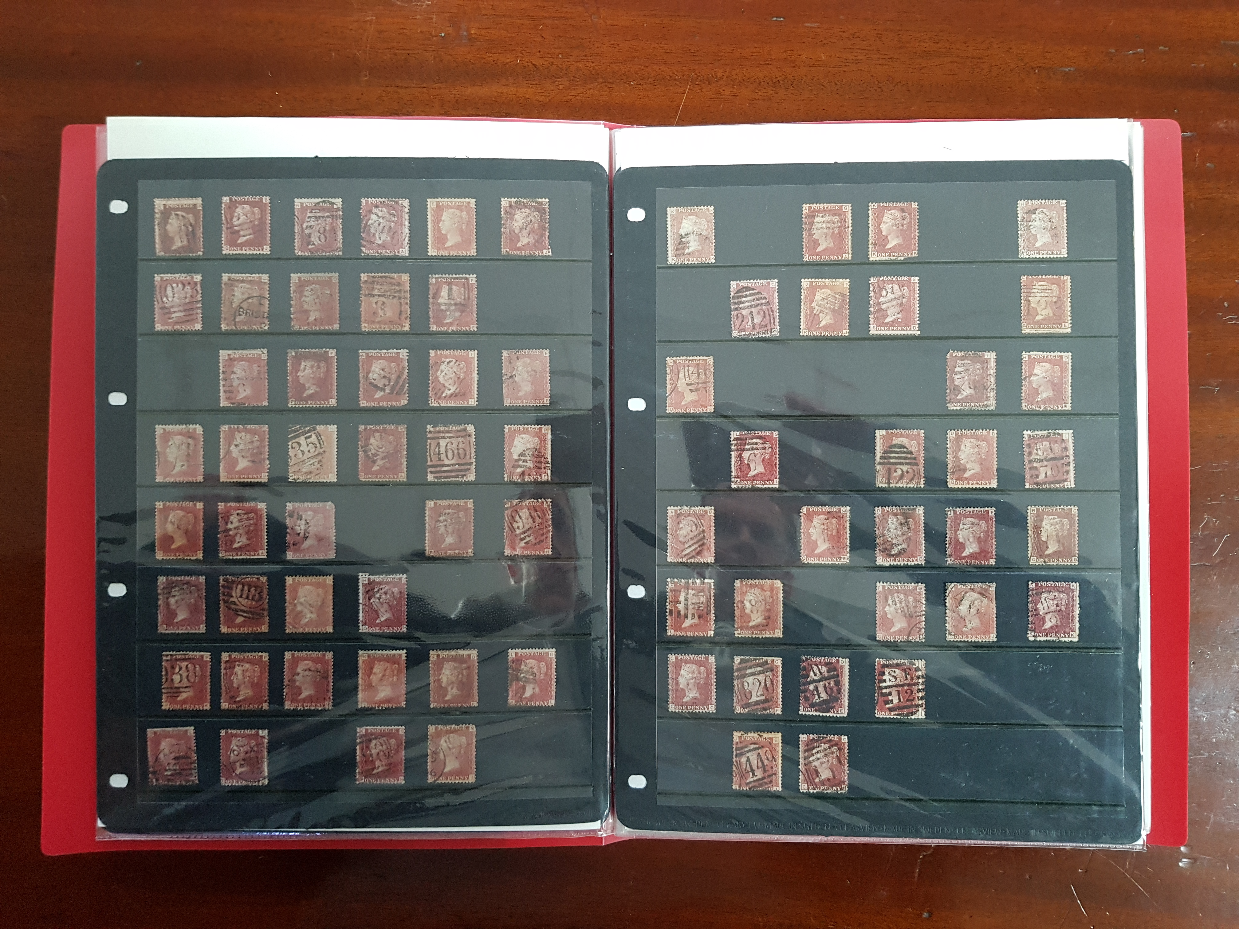 An album of G. B. stamps, including a 1d Black, one hundred & forty two 1d Red, seven 2d Blue,