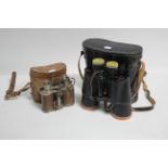 A pair of Swift “Technar” 12 x 50mm binoculars; & a pair of chrome plated field gasses, each with