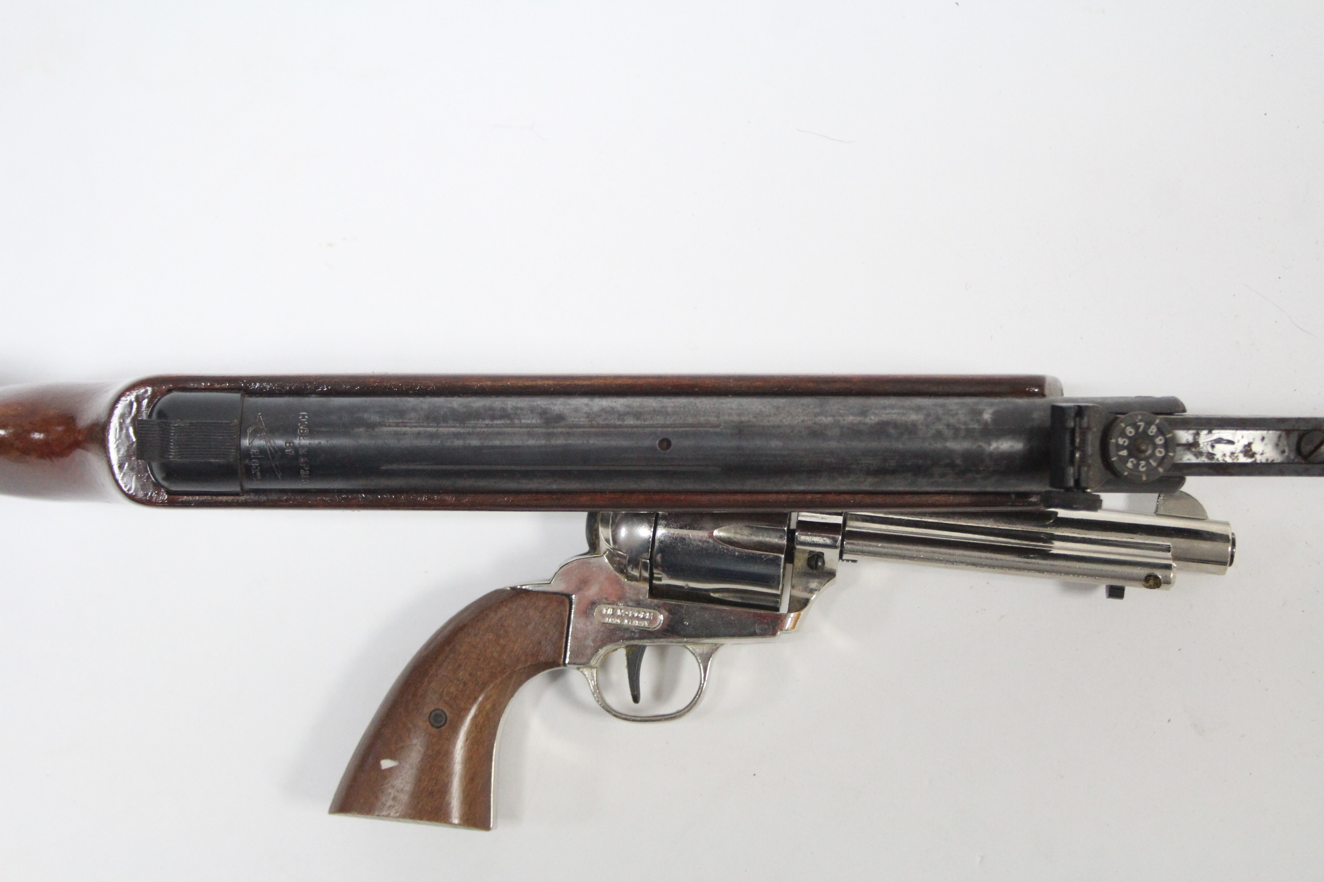 A Spanish .22 calibre air rifle; & a replica revolver. - Image 10 of 11
