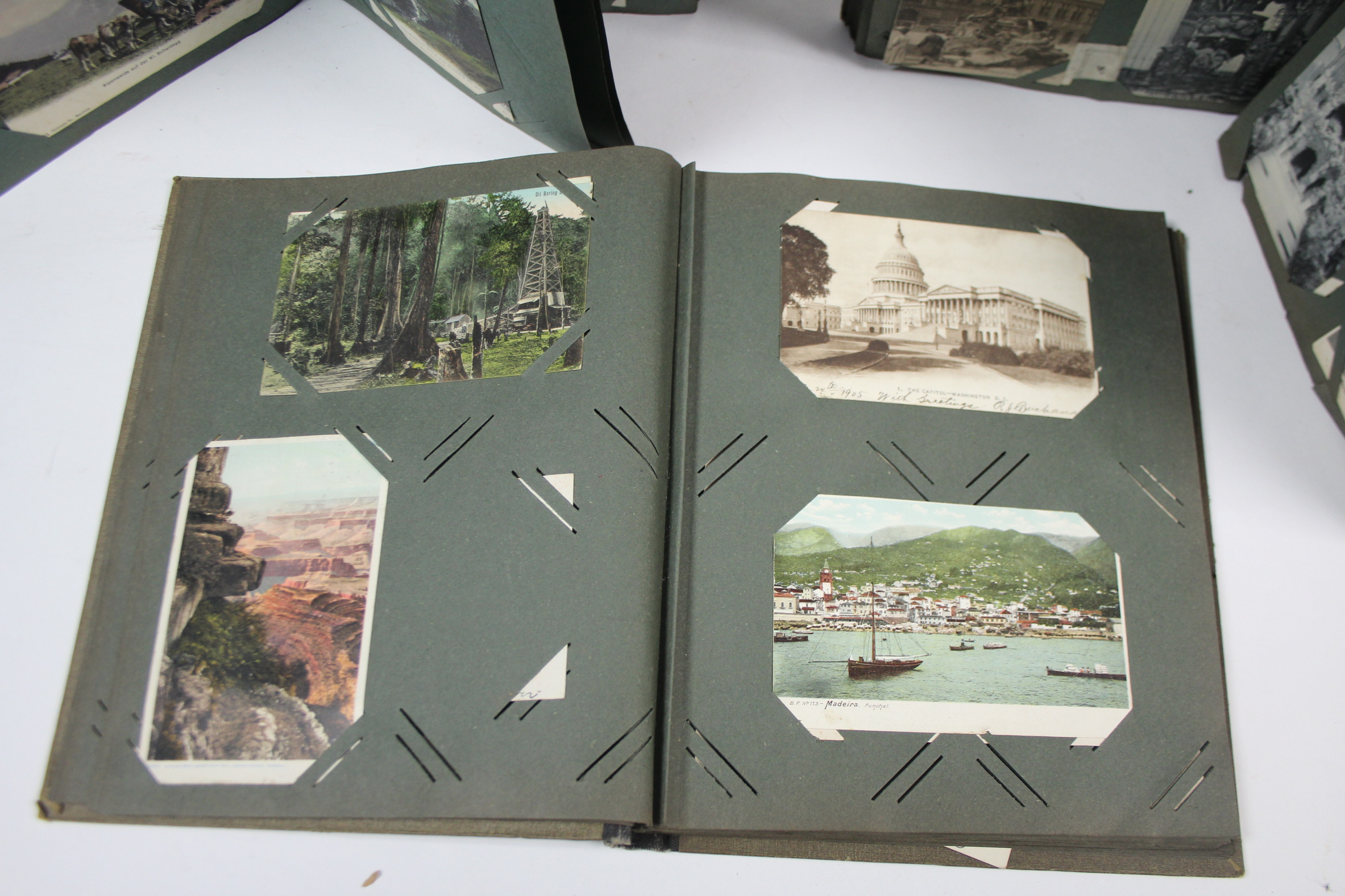 An early 20th century postcard album containing 100 views of U. S. A., Mexico, Madeira, North & - Image 9 of 10
