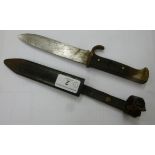 A Second World War Hitler Youth knife, the blade inscribed 'Herm, Kone-Jung, Solingen Geo.