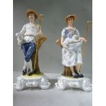 Two Royal Crown Derby bone china standing figures 'Shepherd' and 'Shepherdess' Limited Edition