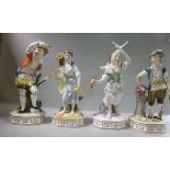 A set of four Royal Crown Derby bone china standing figures 'The Elements', viz.