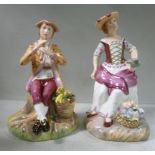 Two Royal Crown Derby bone china seated figures 'Fruit Seller' and 'Flower Seller' Limited