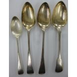 Three similar George III Old English and other pattern tablespoons;