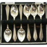 A set of six silver teaspoons,