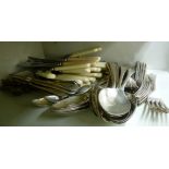 Various silver plated Old English pattern and other cutlery and flatware OS5