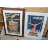 Two Loterie Nationale posters 22'' x 15'' framed BSR