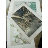 Five 20thC Japanese unframed coloured woodblock prints, viz. 'The Inns at Arima Hot-Spring' 15.