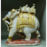 An early 20thC Indian carved, painted and gilded marble model,