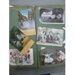 Two early 20thC, uncollated album collections of assorted picture postcards,