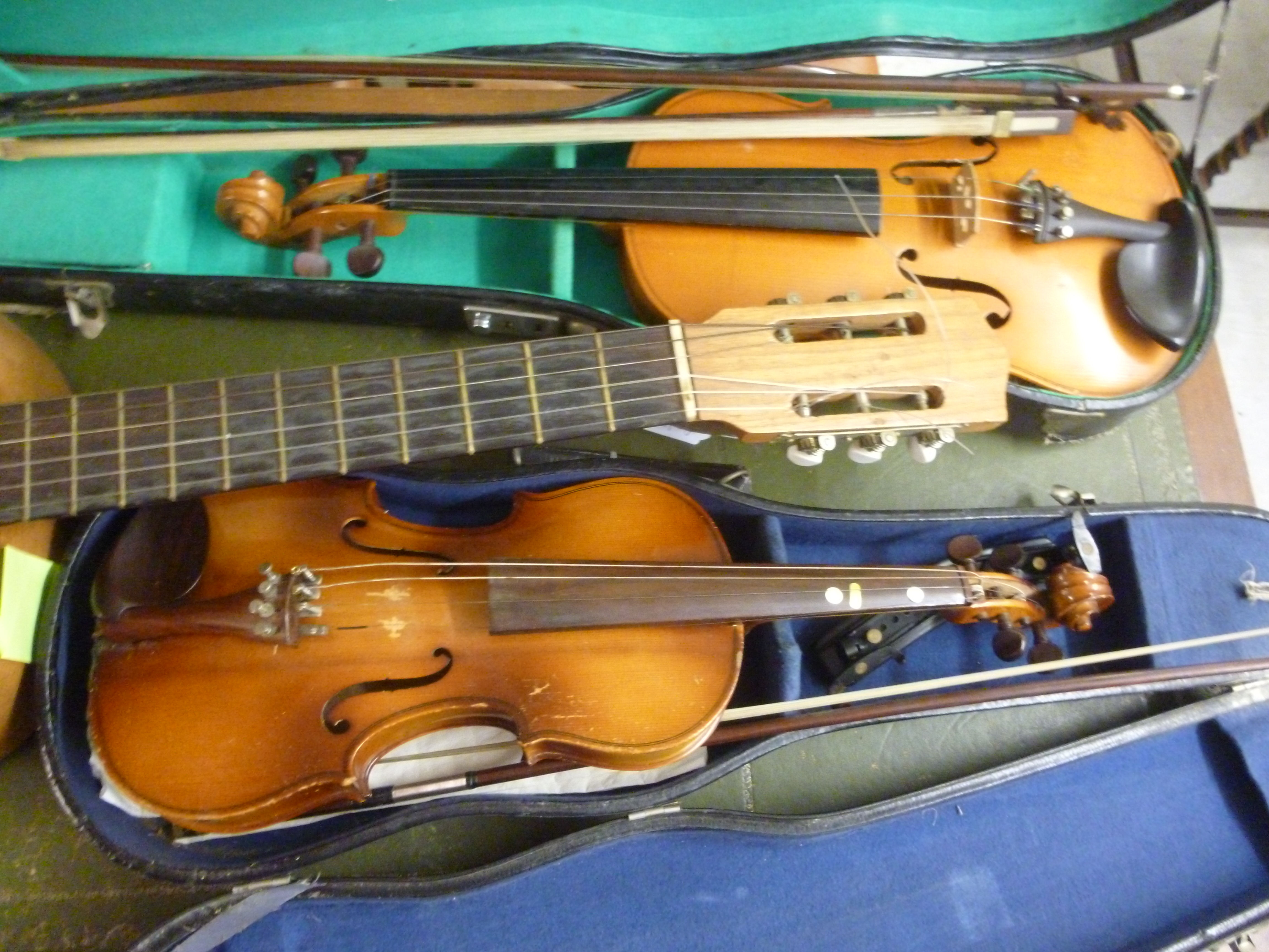 Austrian Stringed Instrument Four stringed musical instruments: to include a 20thC Austrian made ...