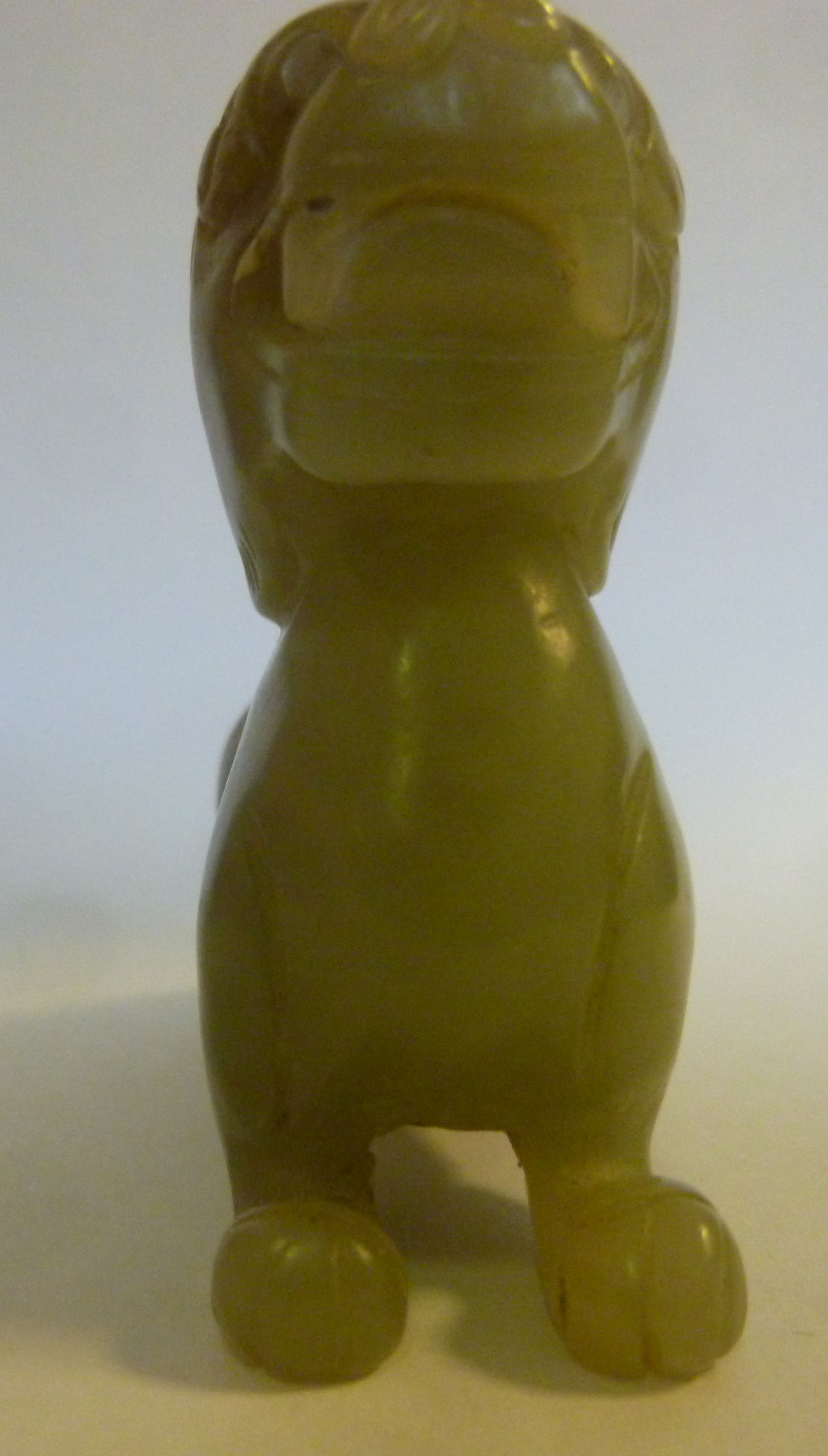 A late 19th/early 20thC Chinese carved jade model, a stylised, - Image 4 of 4