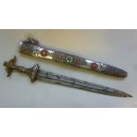 An early 20thC Chinese Mongolian region short sword,