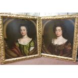 Late 18thC British School - a pair of head and shoulders portraits, sisters,