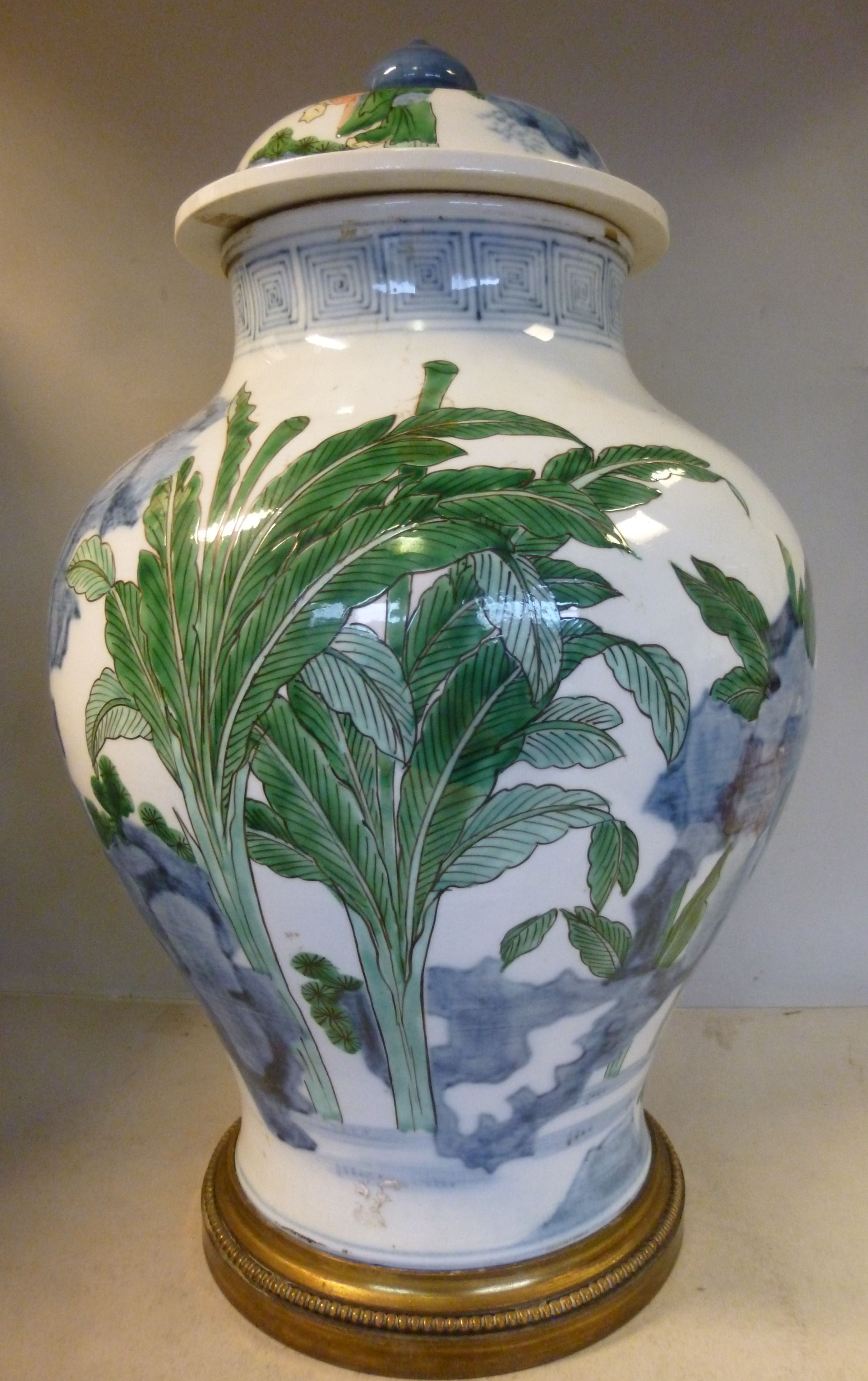 An early 20thC Chinese Wacai style porcelain vase and domed cover, - Image 3 of 8