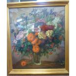 Early 20thC British School - a still life study, mixed flowers in a vase,