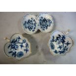 A pair of late 19thC Meissen porcelain pickle dishes with naturalistically moulded twig handles,