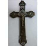 A late 19thC Chinese or Vietnamese hardwood crucifix,