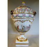 A late 18th/early 19thC Meissen Marcolini porcelain pedestal cup shaped vase,