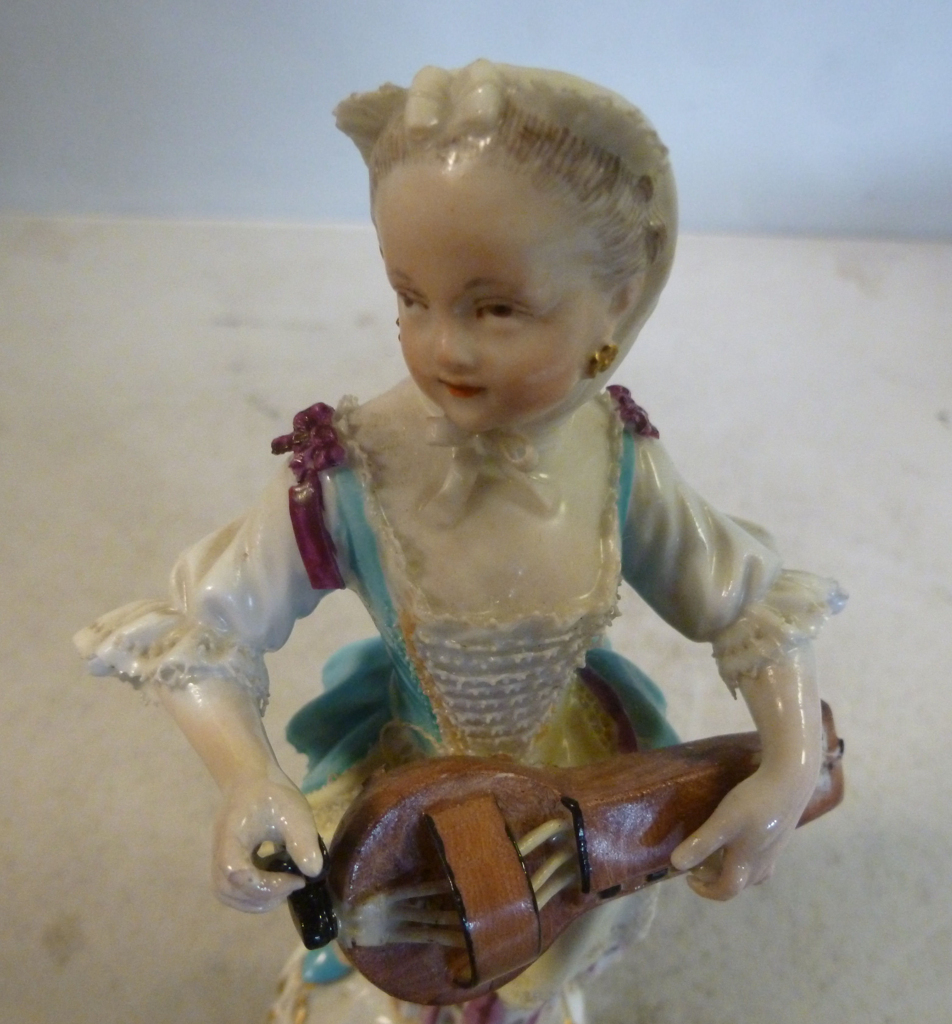 A mid 18thC Meissen porcelain standing figure by Acier, No. - Image 4 of 9