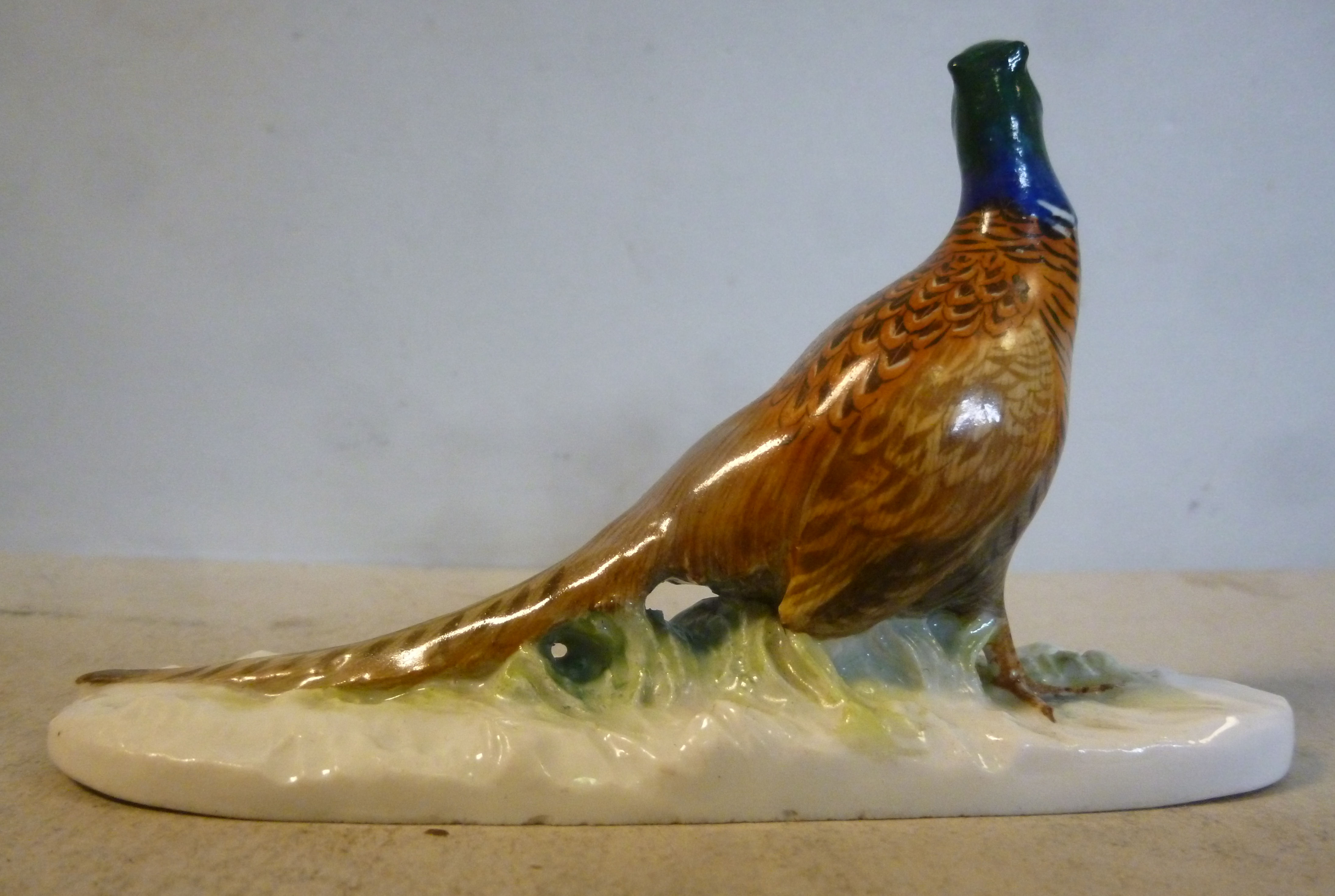 A 20thC Meissen porcelain model, a standing cock pheasant 2. - Image 2 of 4