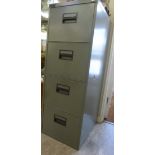 A modern Harve grey painted steel four drawer office filing cabinet,