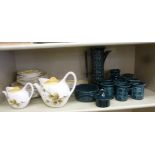 Midwinter Stylecraft china Fiesta pattern tableware; two similar teapots;