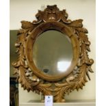 A modern oval mirror,