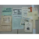 Early 20thC ephemera: to include aviation manuals and steam ship related items: to include a layout