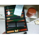 Backgammon by 'Jackpot' in a black hide covered case;