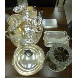 Silver plated tableware: to include a four piece tea set of oval demi-reeded form CA