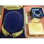 Items of personal ornament and collectables: to include a gold plated Christian Dior powder compact