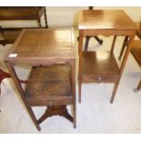 A George III mahogany two tier night stand,