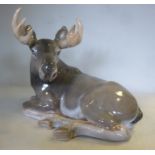 A Royal Copenhagen porcelain model 'Elk' No.2183 modelled by Knud Kyhn 8.