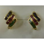 A pair of 14ct gold ruby,