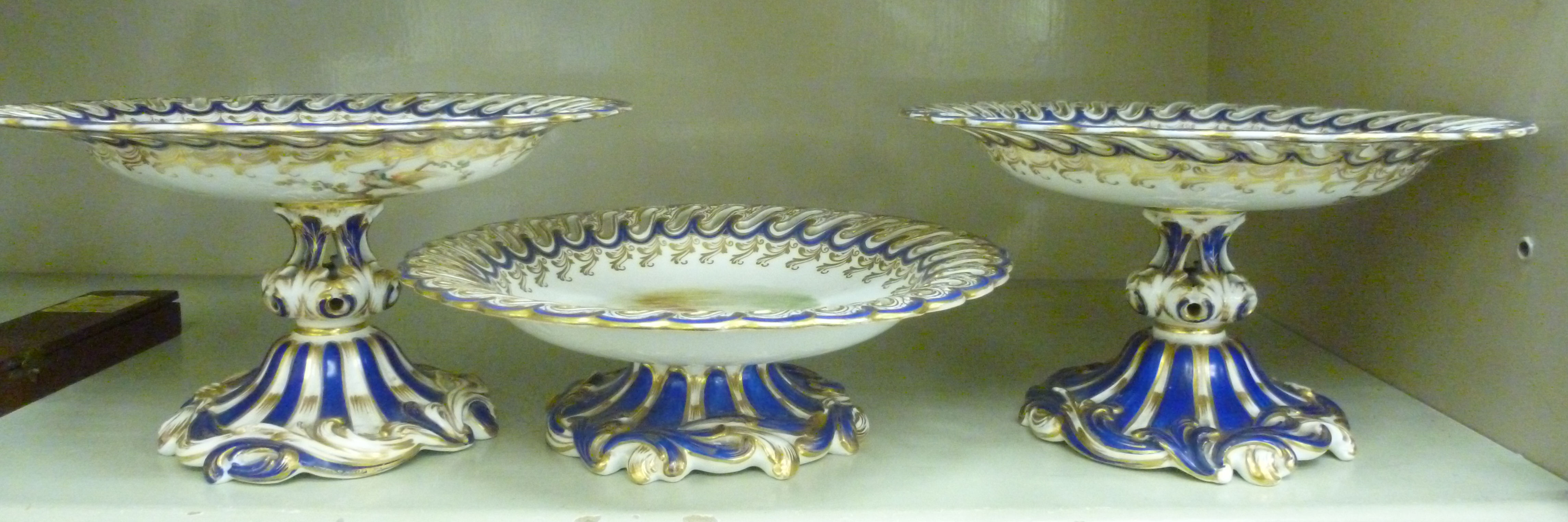 A pair of late Victorian china dessert comports,