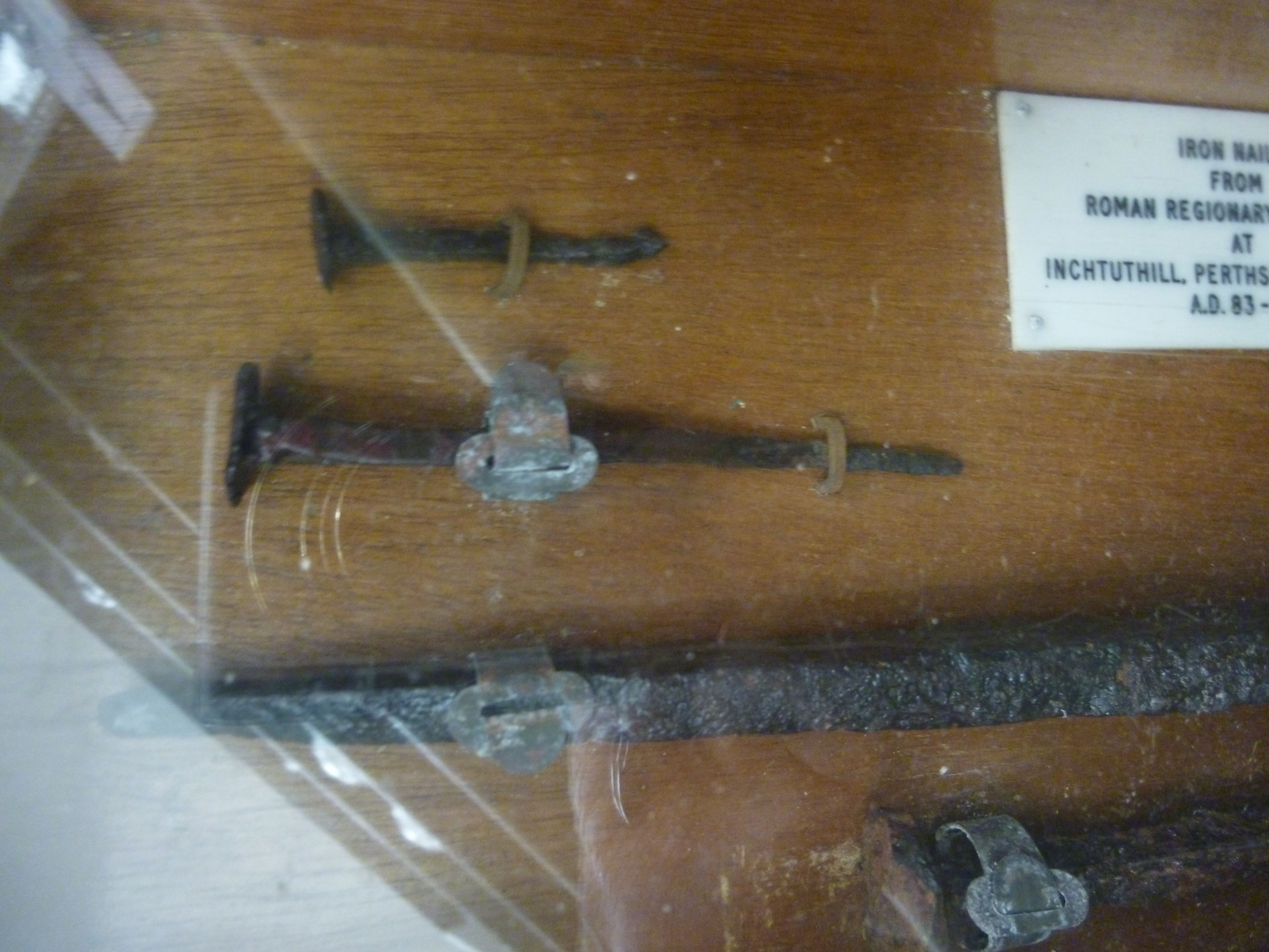 A display of iron nails purported to have come from a Roman Regionary Fortress at Inchtuthill, - Image 2 of 2
