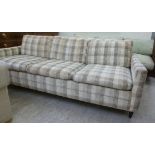 A 1960s Flaks bed settee with a low, level back and straight arms,