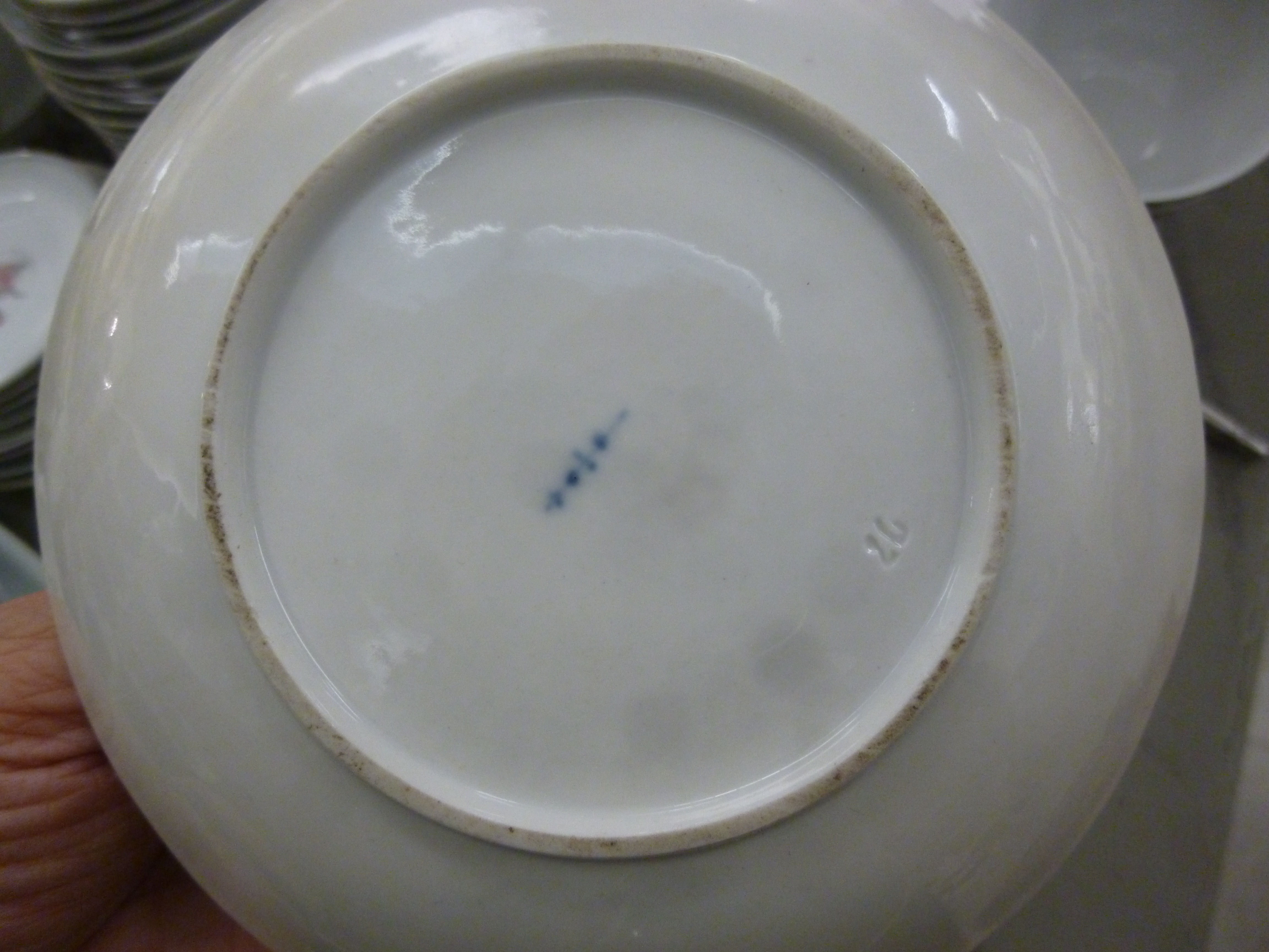 A late 18thC Berlin porcelain covered, twin handled chocolate cup and cover, - Image 3 of 3