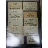 An uncollated album collection of printed paper railway luggage labels: to include those for Great