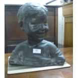 A 20thC bronzed bust,