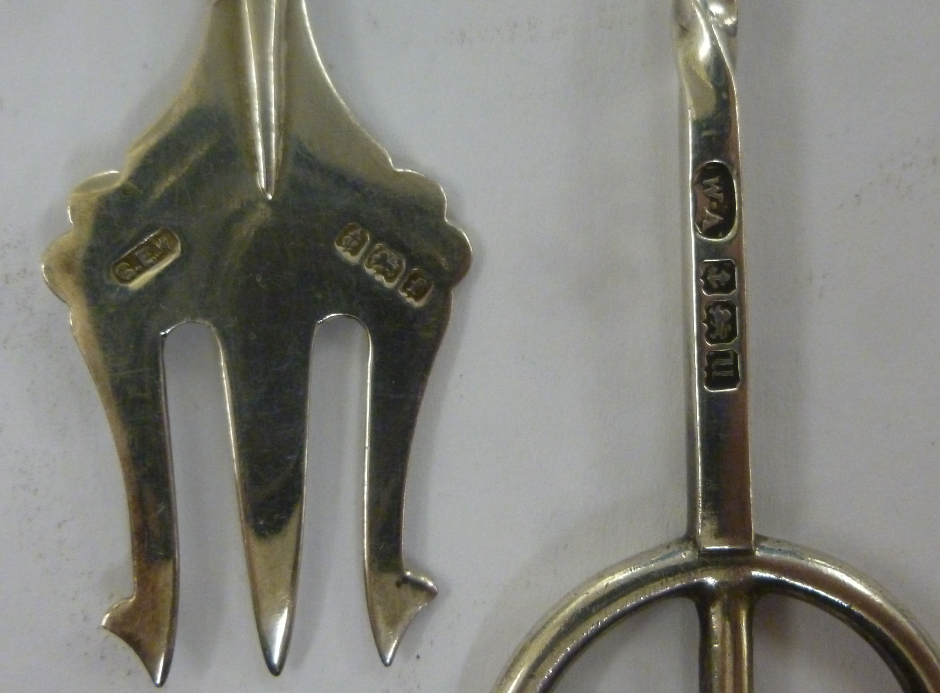 Two silver trident forks, one with a square, - Image 3 of 3