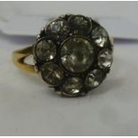 An 'antique' bi-coloured gold cluster ring 11