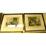 After William Hogarth - 'France' and 'England' a pair of steel engravings (by T Cook) published by