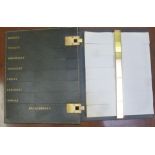 A Dunhill Italian made stitched black fabric and gilt metal mounted folio design,