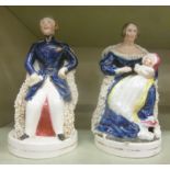 Two mid 19thC Staffordshire pottery figures Queen Victoria & Prince Albert 5.
