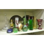 A mixed lot: to include a late Victorian Cranberry glass pedestal vase,